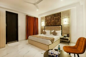 豪華雙人房, 1 間臥室, 非吸煙房 | 埃及棉床單、高級寢具、記憶棉床墊、書桌