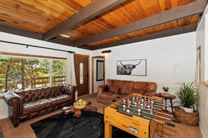 TV, foosball, video library - Pet Friendly Hot Tub Home located In the coveted Upper Moonridge Neighborhood! (Big Bear City)