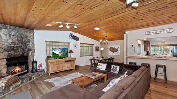 Smart TV, chimenea y reproductor de DVD