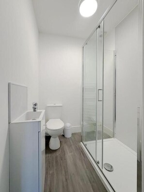 Hair dryer, towels, toilet paper