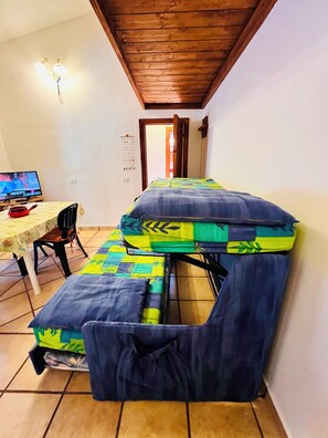 Apartment | Living area | 22-inch flat-screen TV with cable channels