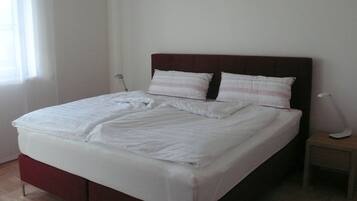 1 bedroom, iron/ironing board, bed sheets