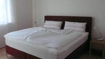1 bedroom, iron/ironing board, bed sheets
