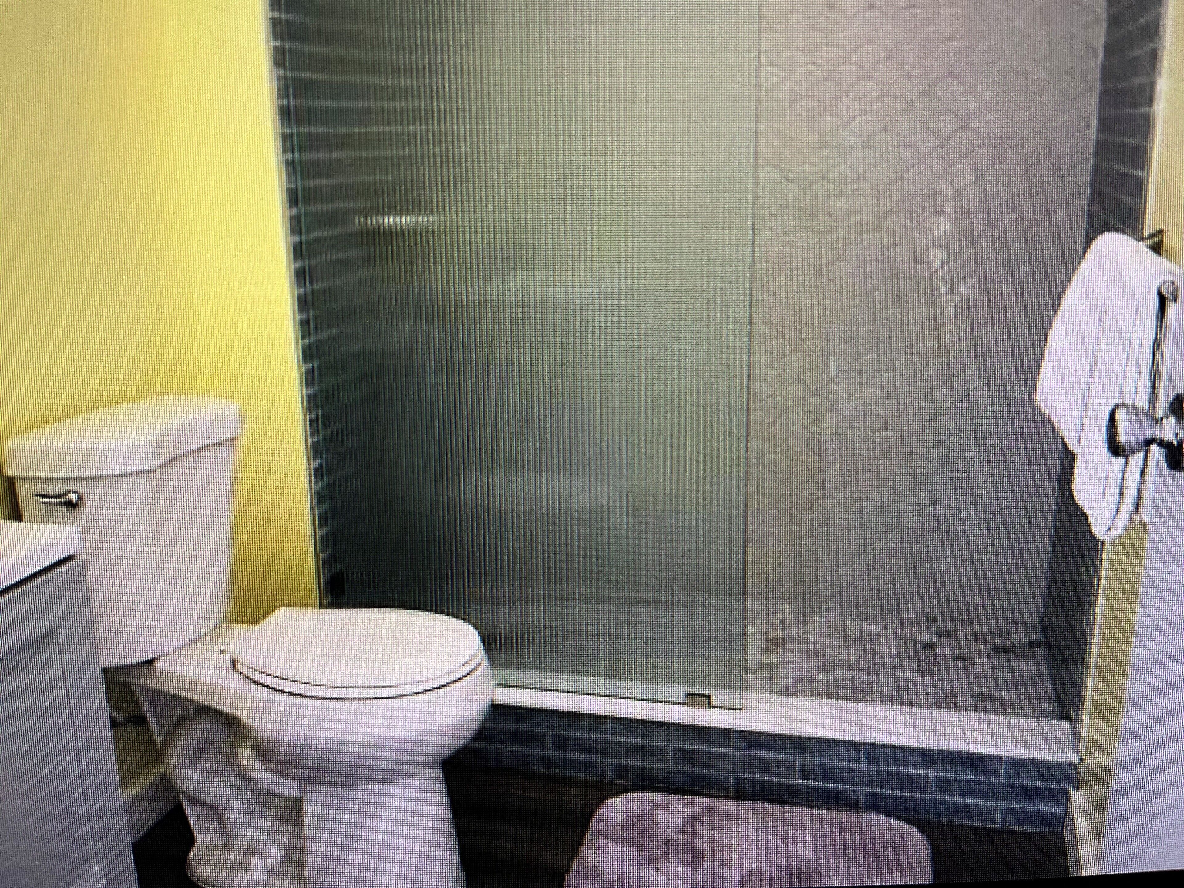 Shower, hair dryer, towels, toilet paper