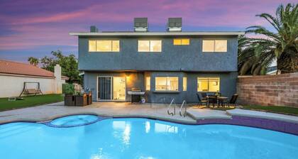 TWAIN AVE · Modern Oasis: Heated Pool & Game Room
