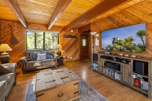 Televisión y chimenea 