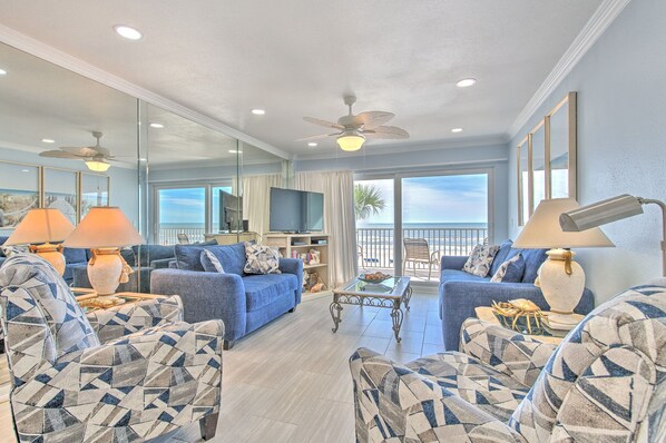 TV - Ram Sea 107 is a Silver 3-bedroom 2 bath Gulf Front Condo (North Redington Beach)