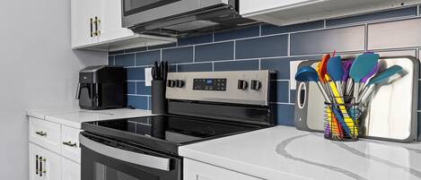 Microwave, oven, stovetop, dishwasher