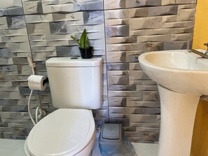 Towels, soap, toilet paper