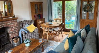 Cosy country cottage for relaxing or for peaceful work setting with log burner
