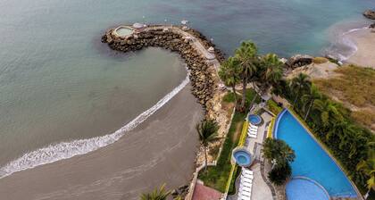 Beachfront apartment, private beach