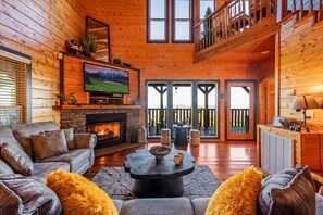 TV, fireplace, video games, stereo