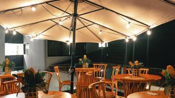 Outdoor banquet area