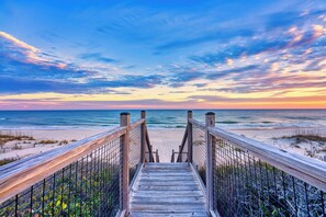 On the beach, sun-loungers, beach towels - Latitude Adjustment - SGI - Ask about Introductory Rate!    Pool/Hot Tub/Beach (St. George Island)