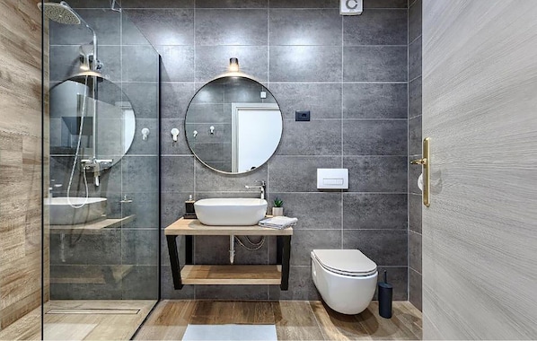 Shower, hair dryer