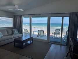 Family Condo, Beach View | Living area | TV
