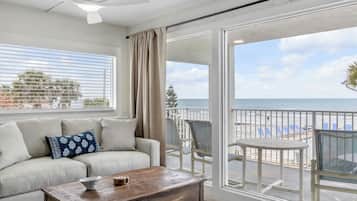 Family Condo, Ocean View | Living area | TV