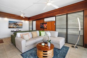 Condo, Multiple Beds, Lanai, Ocean View (Hale Pohaku 3) | Living area - Oceanfront Elegance 2BR w/ Panoramic Views, Pool, Lanai + Concierge - Vrkcv (Kailua-Kona)