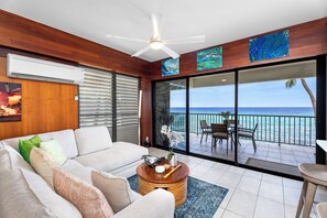 Leilighet, flere senger, lanai, havutsikt (Hale Pohaku 3) | Oppholdsområde