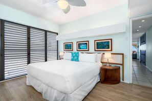 Huoneisto, useita sänkyjä, lanai, valtamerinäköala (Hale Pohaku 5) | 2 makuuhuonetta, yksilöllisesti sisustettu, yksilöllisesti kalustettu