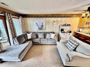 TV, fireplace, offices
