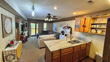 TV, fireplace, offices