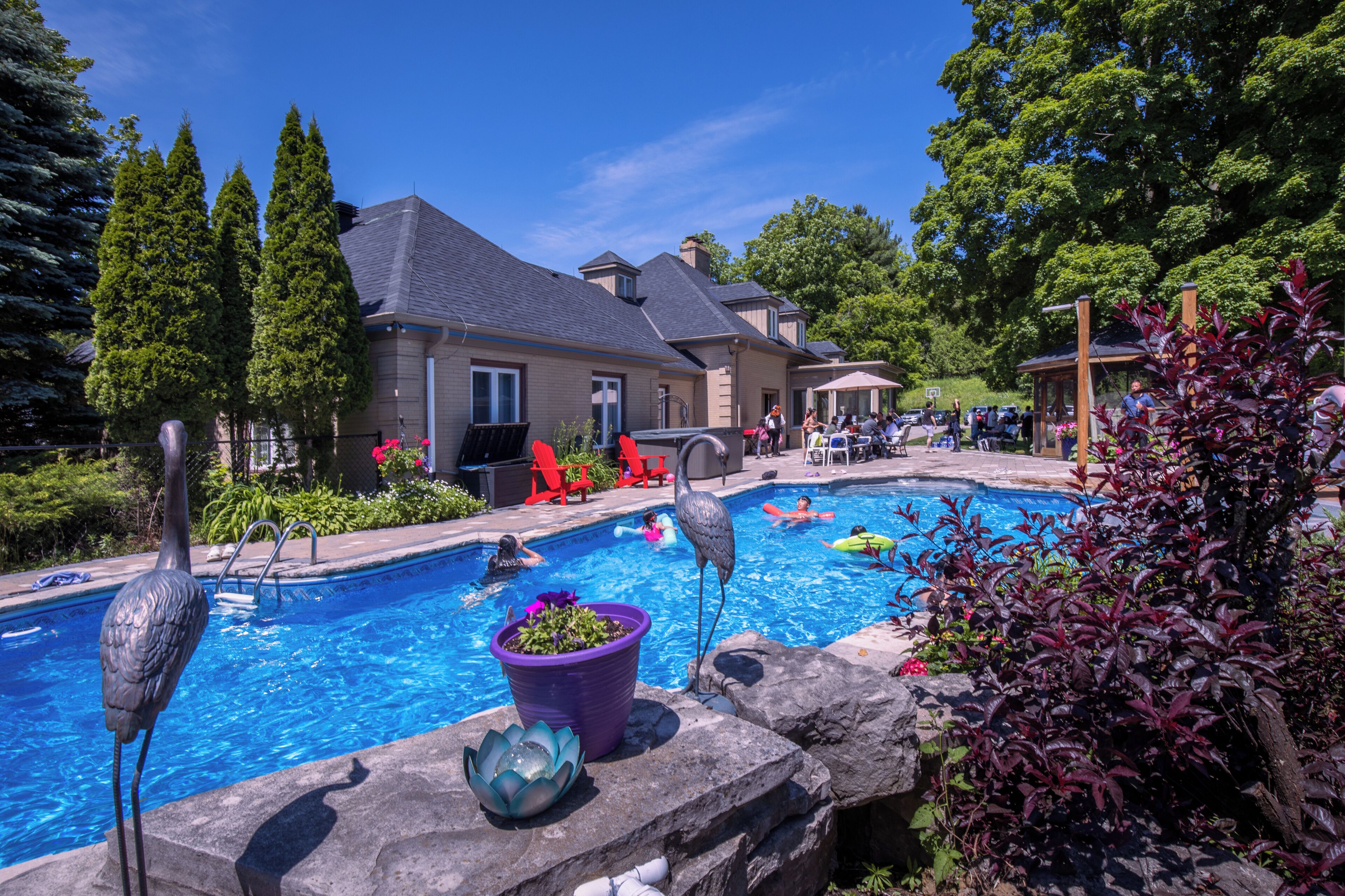 Piscine extérieure, piscine chauffée