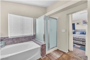 Hair dryer, bidet, towels, soap