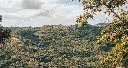Chalet surrounded by nature with a view of the stars.