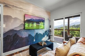 Televisie en een open haard