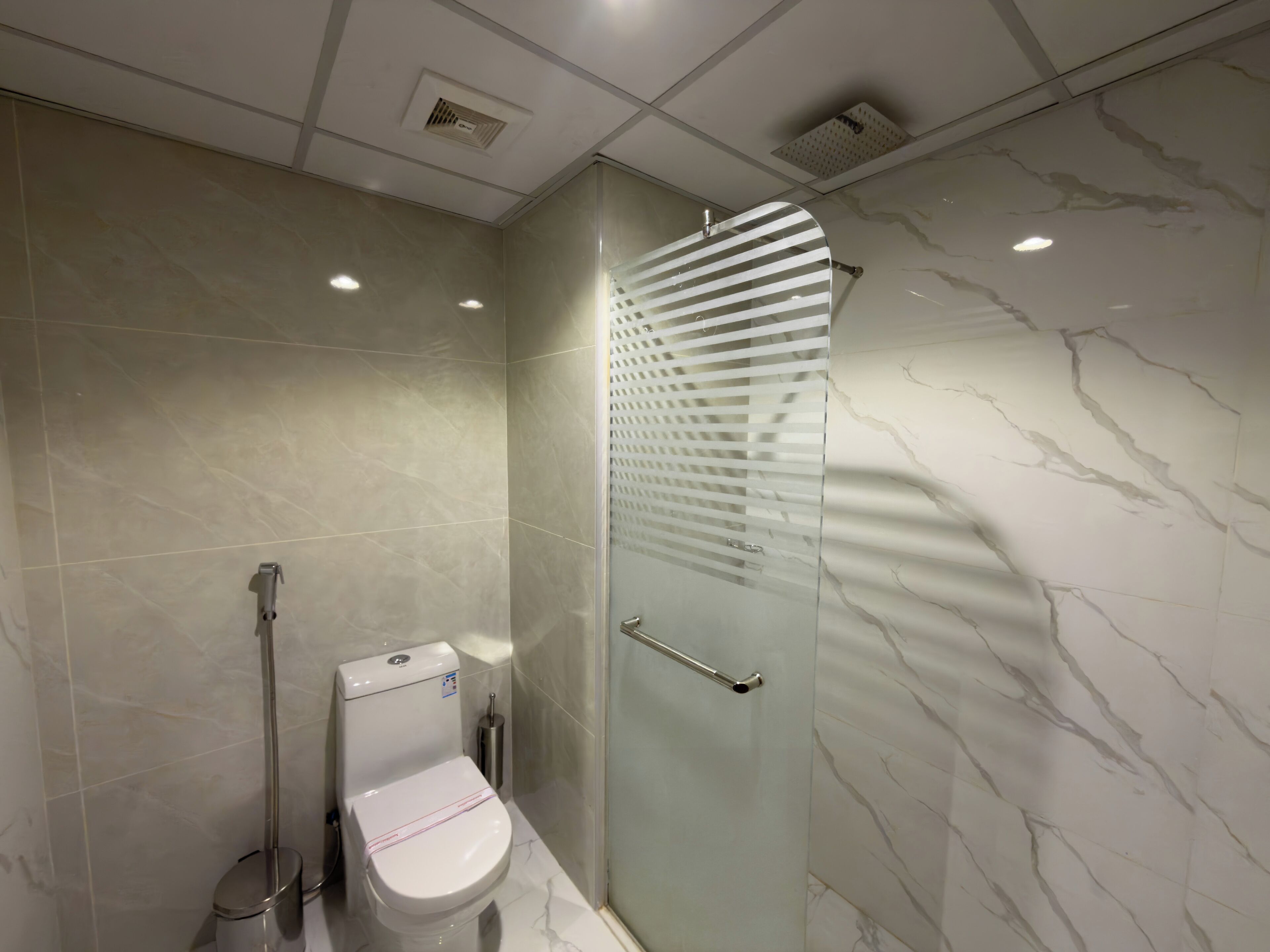 Quadruple Room | Bathroom | Combined shower/bathtub, hair dryer, slippers, towels