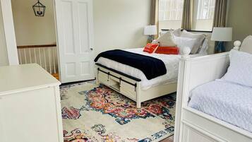 2 bedrooms, desk, iron/ironing board, travel crib