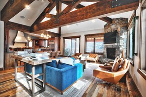 TV, fireplace, offices - Old Town Escape | Ski Access + Theater + Hot Tub (Park City)