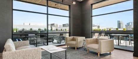 TV, fireplace, offices