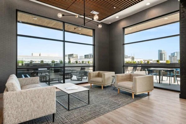 TV, fireplace, offices