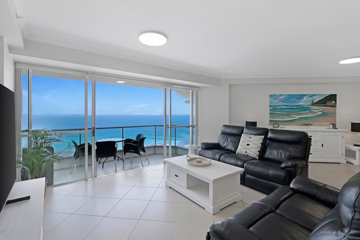 Superior Two Bedroom Ocean View Apartment | Living area | 40-inch TV with cable channels
