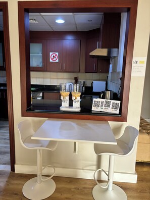 Shared fridge, microwave