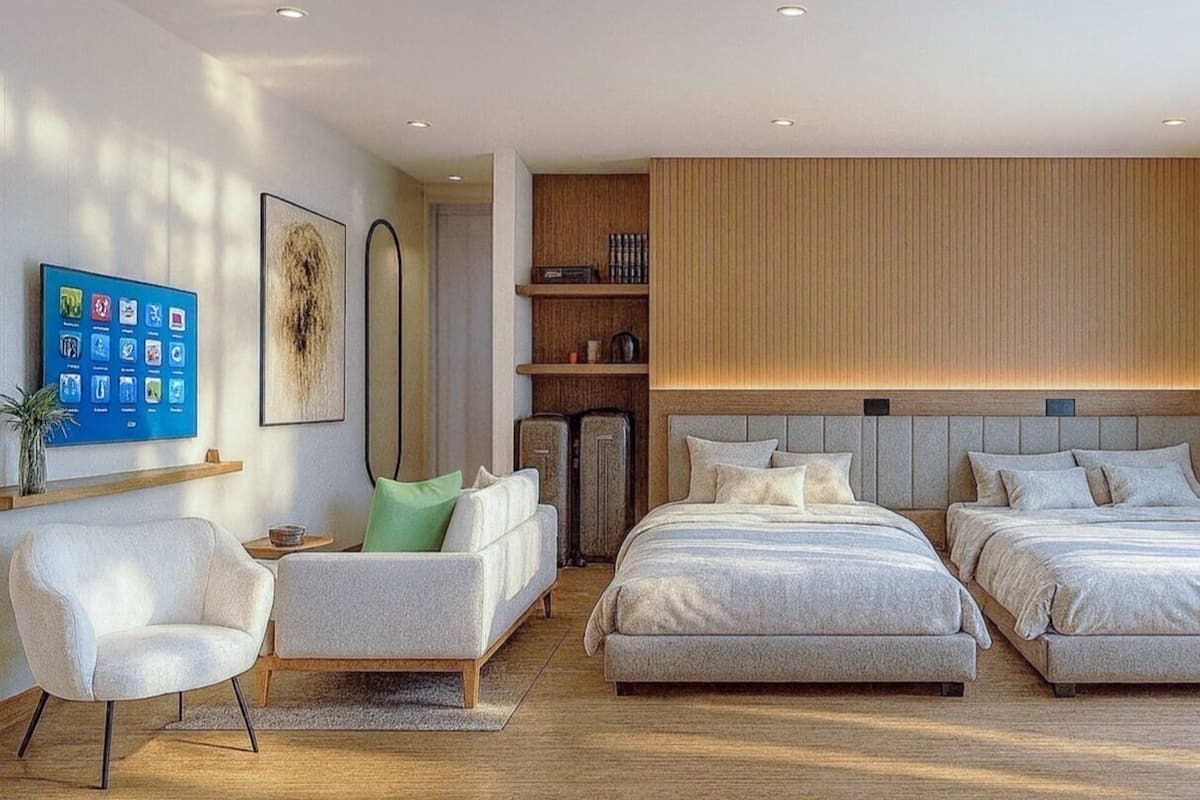 Superior Triple Room, Pool View | In-room safe, blackout drapes, free WiFi