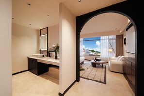 Desk, laptop workspace, blackout curtains, soundproofing