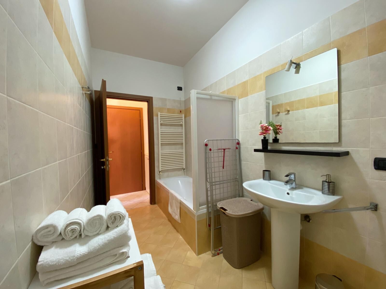 Asciugacapelli, bidet, asciugamani, sapone