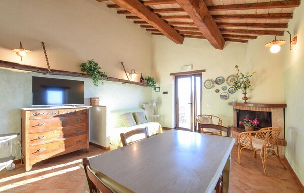 Smart TV, fireplace, ping pong