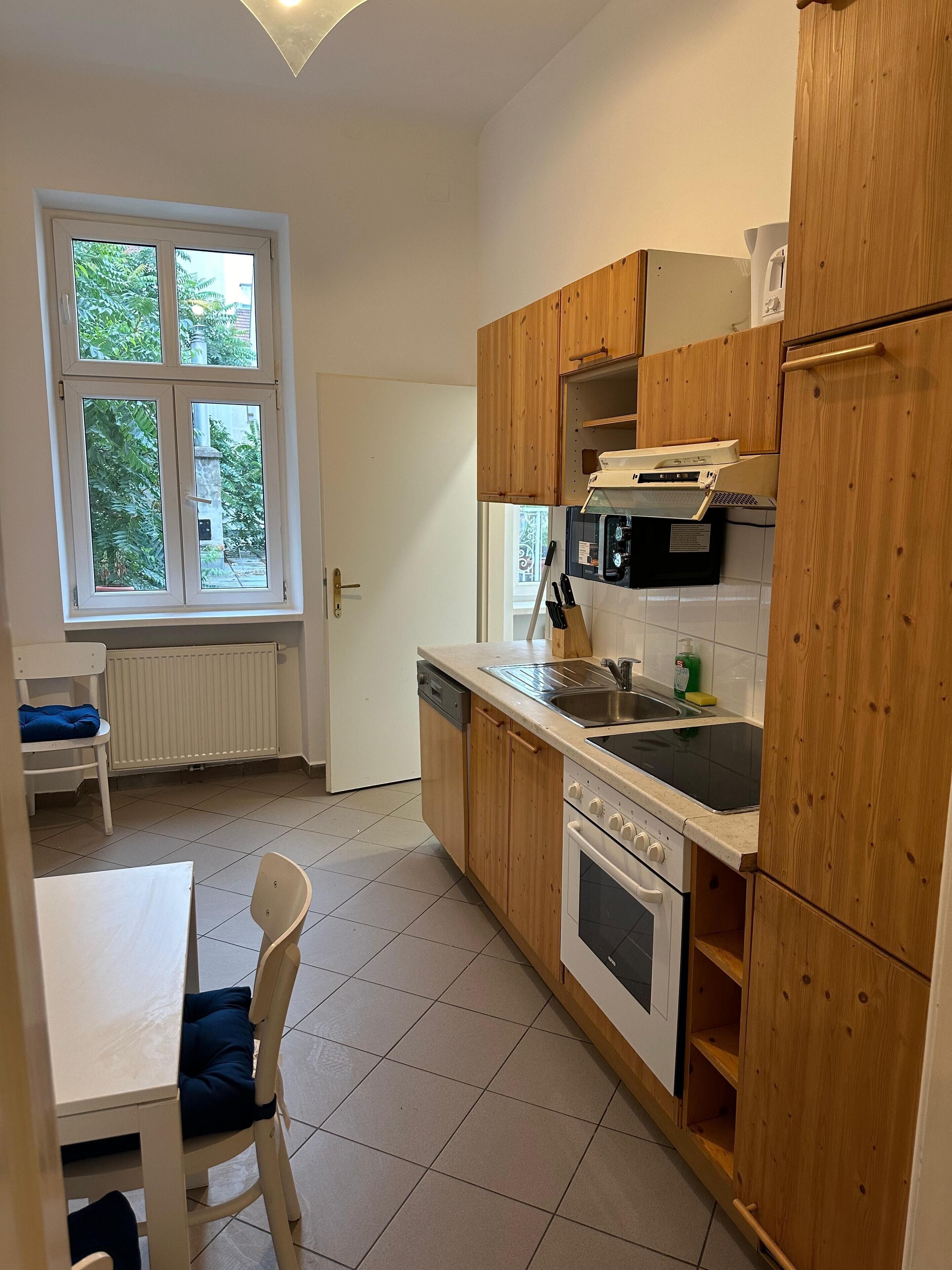 Basic-Apartment | Eigene Küche | Kühlschrank, Mikrowelle, Ofen, Herdplatte