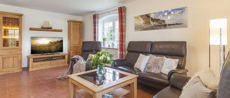 TV, caminetto, lettore DVD, tavolo da ping pong