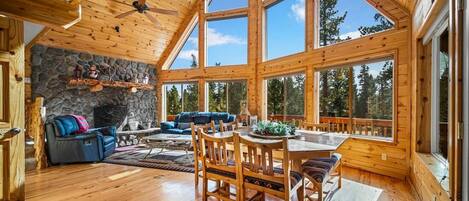 Televisión y chimenea