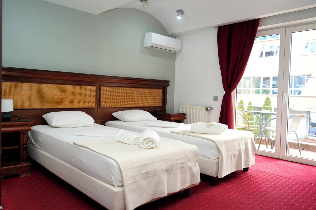 In-room safe, desk, laptop workspace, soundproofing