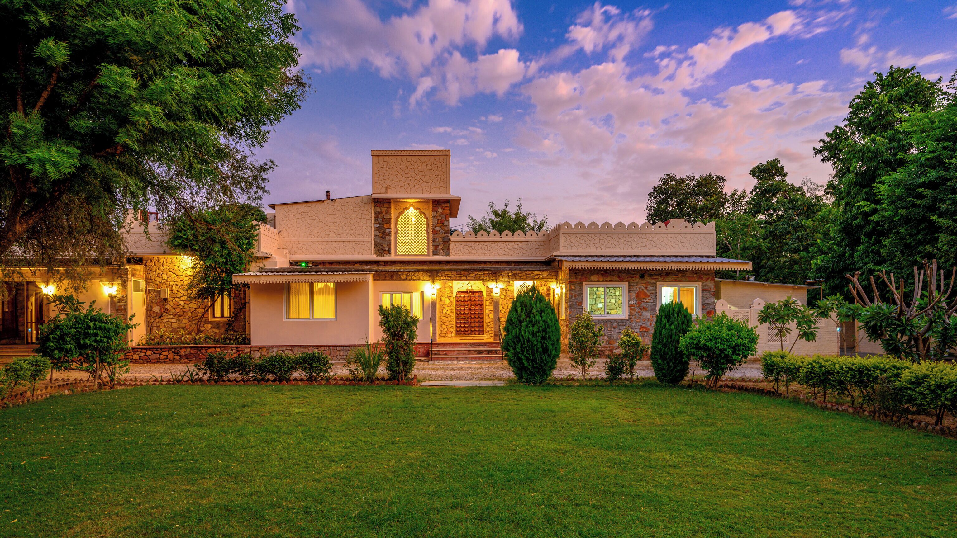 Front of property – evening/night