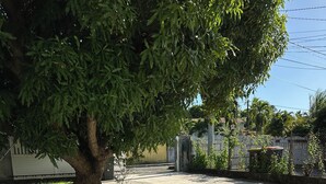 A paved pathway leading to a building, surrounded by greenery and a fence. - Comfortable Villa with Terrace and Garden – Baie-Mahault Destreland (Baie-Mahault)