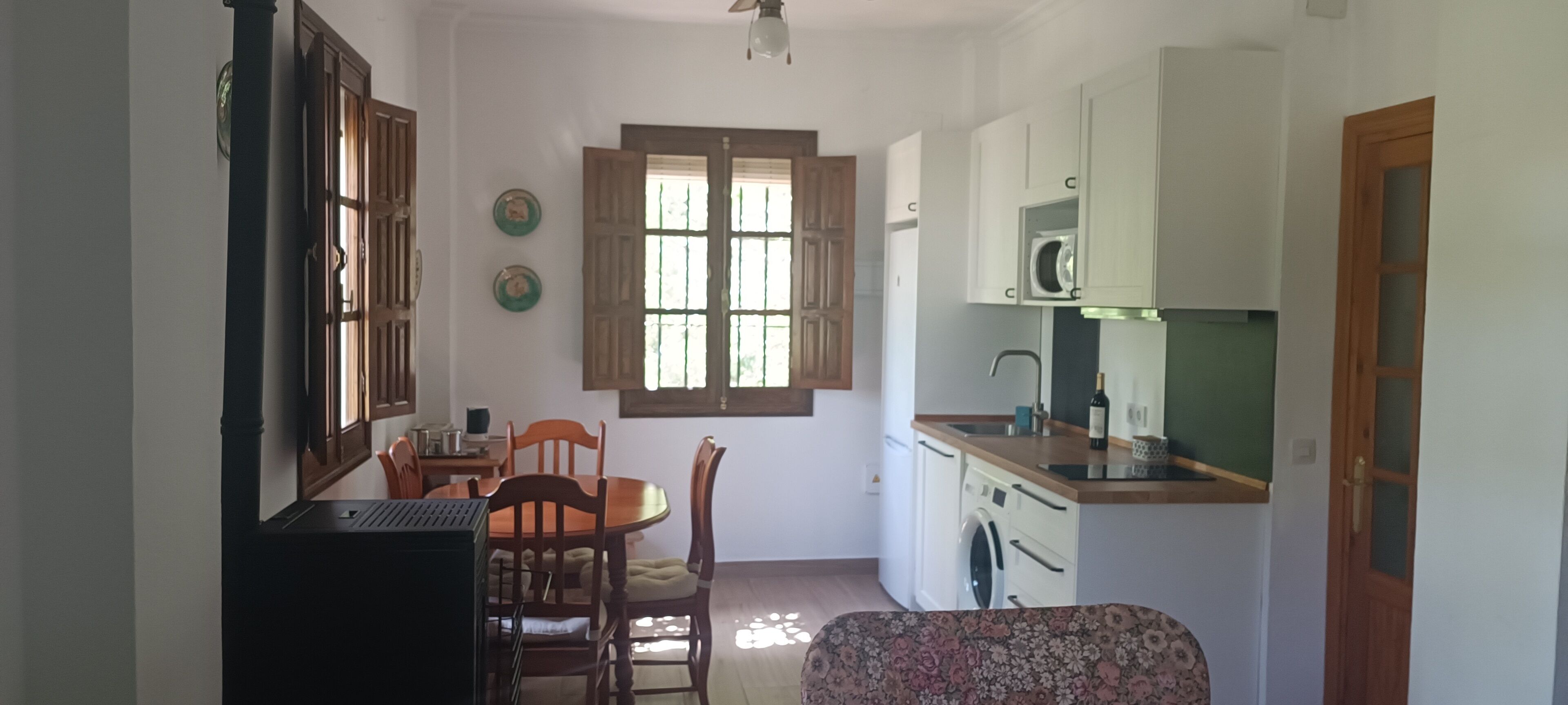 Een microgolfoven, een kookplaat