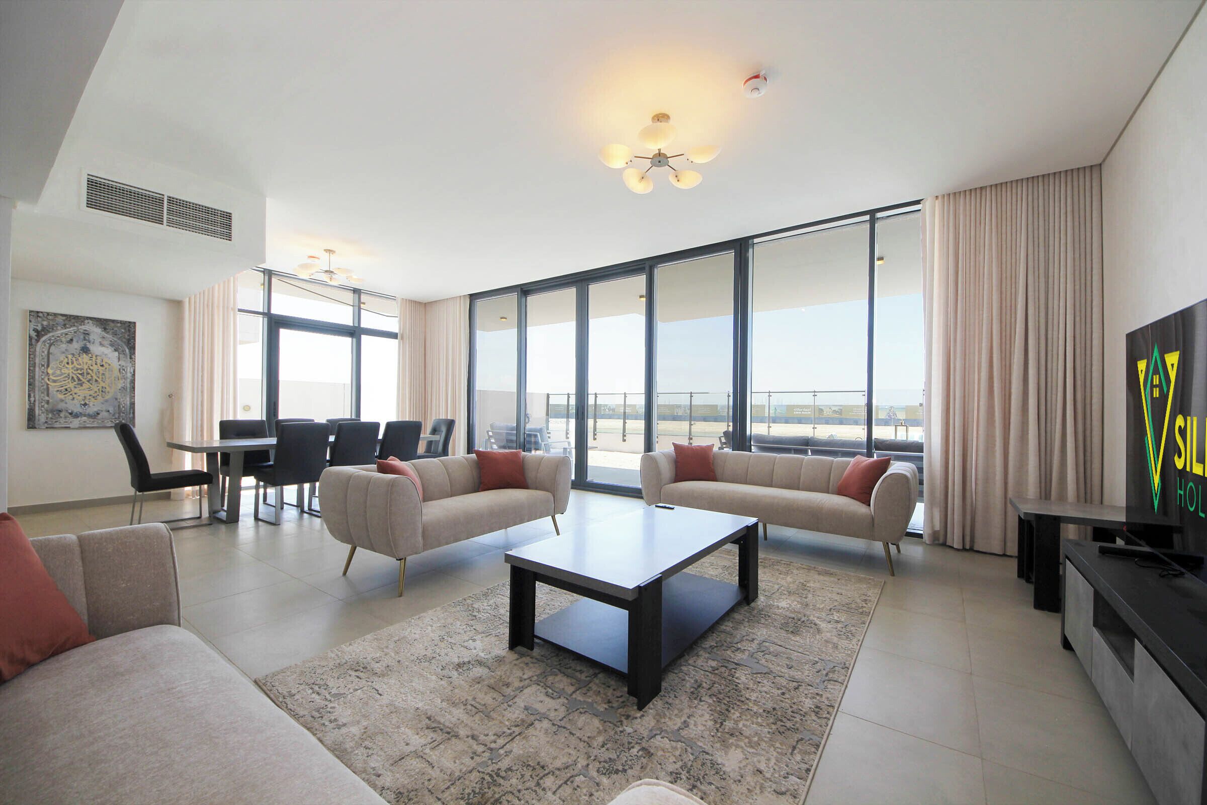 Villa, 4 Schlafzimmer, Strandblick, Strandnähe | Wohnbereich | Smart-TV