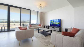 Villa, 4 chambres, vue plage, en front de plage | Coin séjour